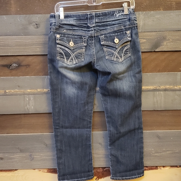 Womens Hydraulic Low Waist Denim Jean Capri Size 7 Dark Wash - Picture 7 of 8